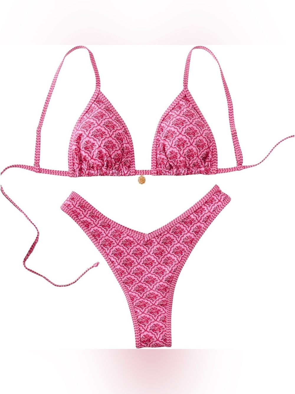 NWT- Pink Y2K Two-Piece Bikini Set / swimsuit/ bathing suit / Large